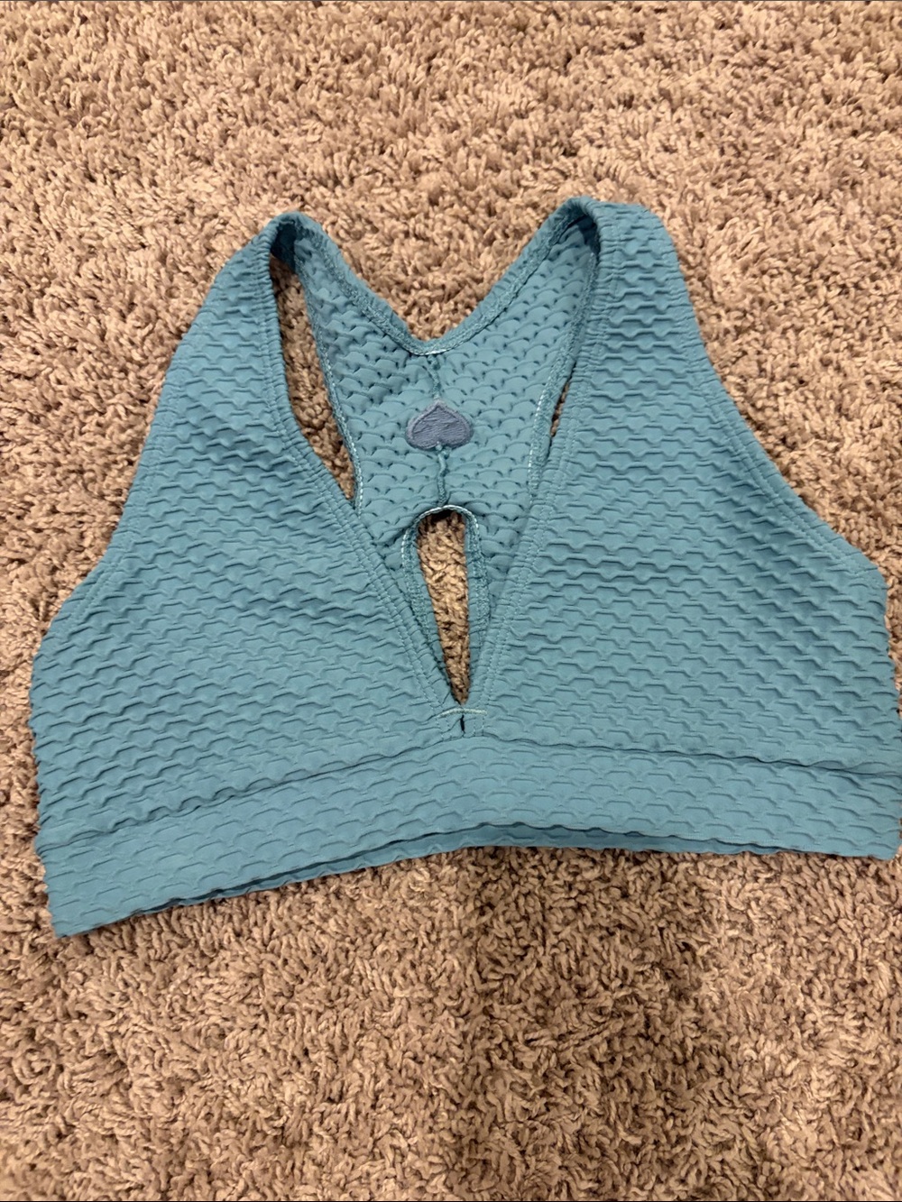 Booty by Brabants Textured Racerback Bralette - Teal Blue